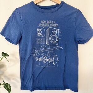 🔊 GAP Kids "How Does a Speaker Work?" Graphic Tee – Blue